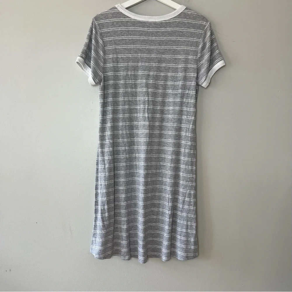 Mossimo Supply Co Striped Ribbed Crew Neck T-Shirt‎ Dress XL